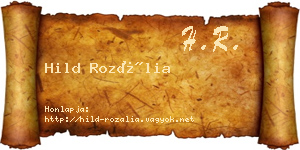 Hild Rozália névjegykártya