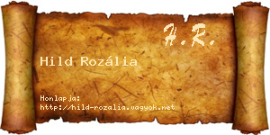 Hild Rozália névjegykártya